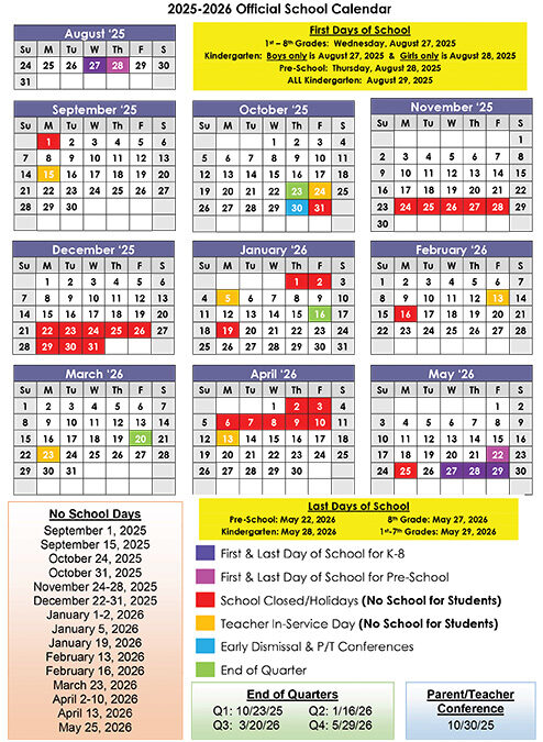 2025-2026 School Calendar