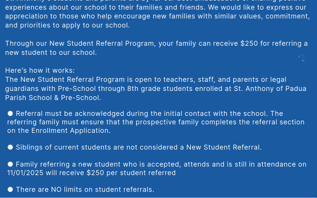’25-26 Family Referral Program
