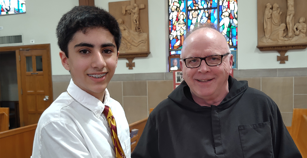 Student and Father shaking hands